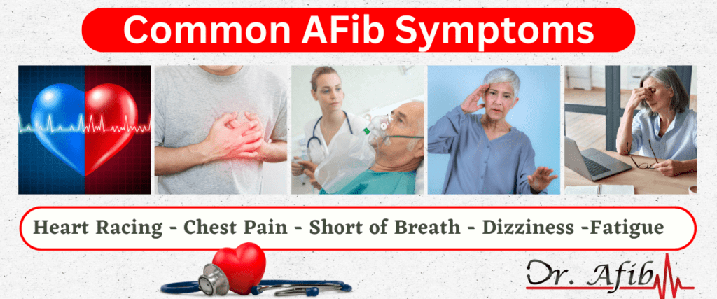 afib-symptomen zijn onder meer pijn op de borst en kortademigheid