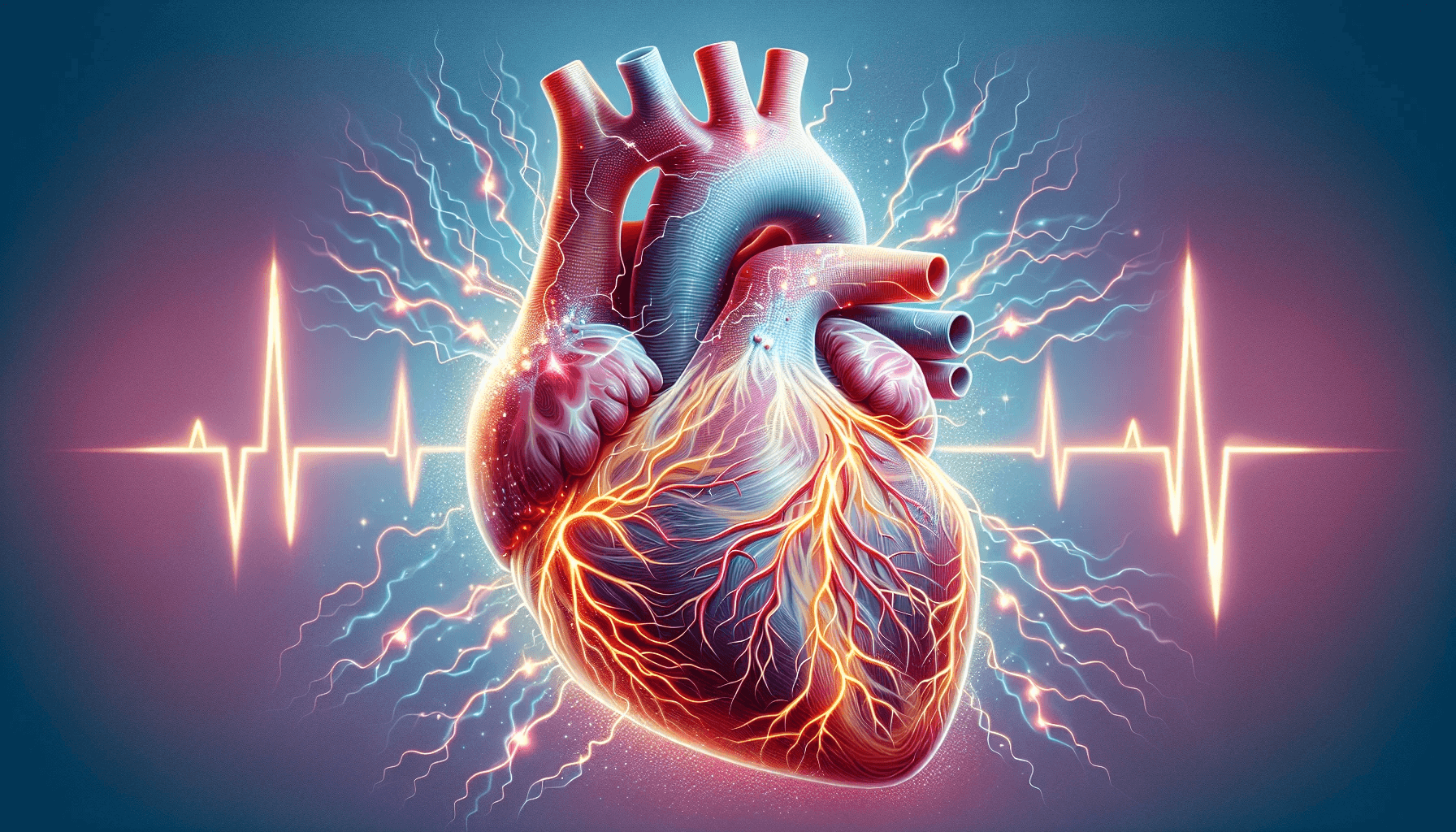 Illustration of electrical signals in the heart