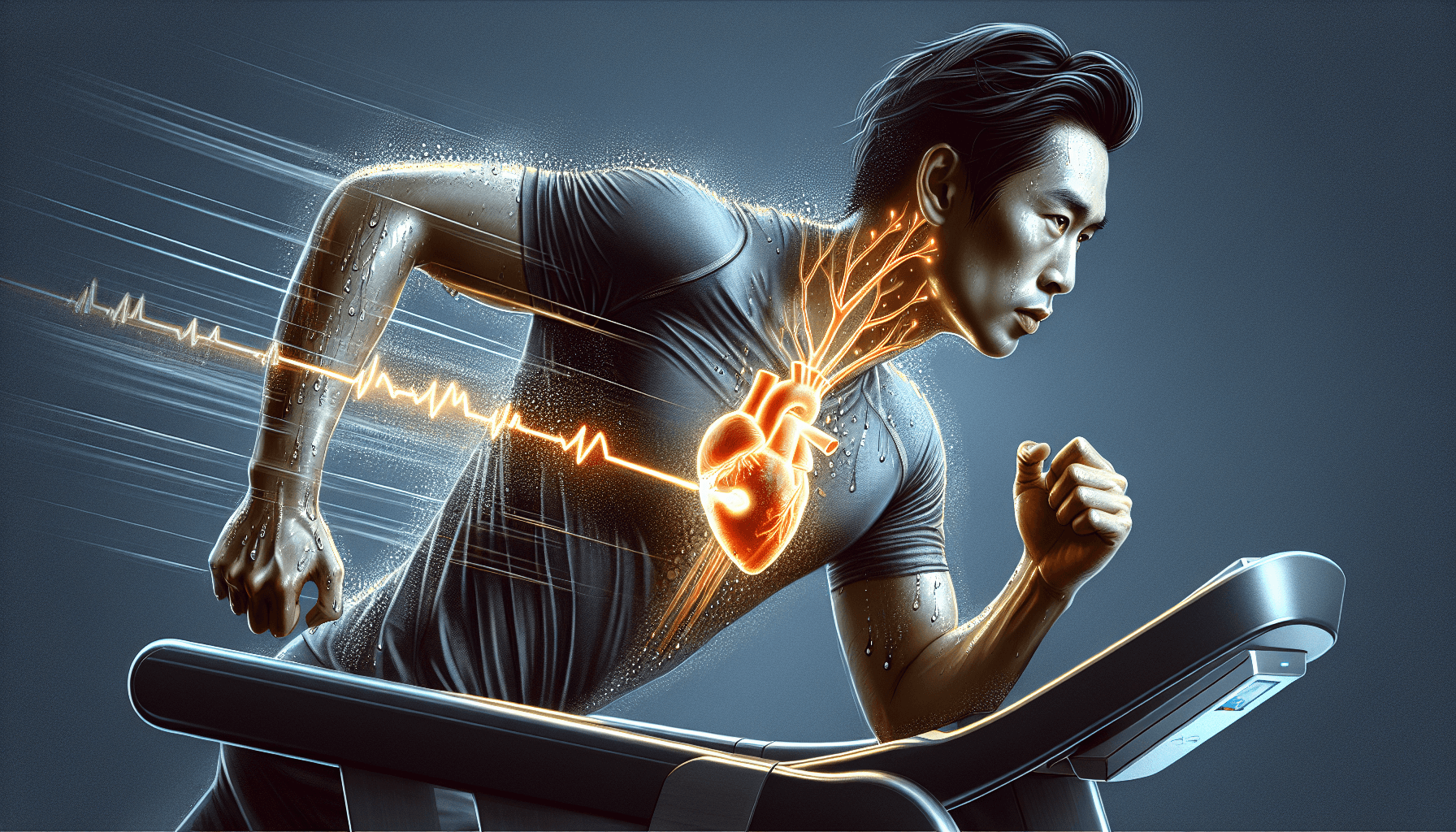 Illustration of a person engaging in endurance exercise risk for exercise induced afib