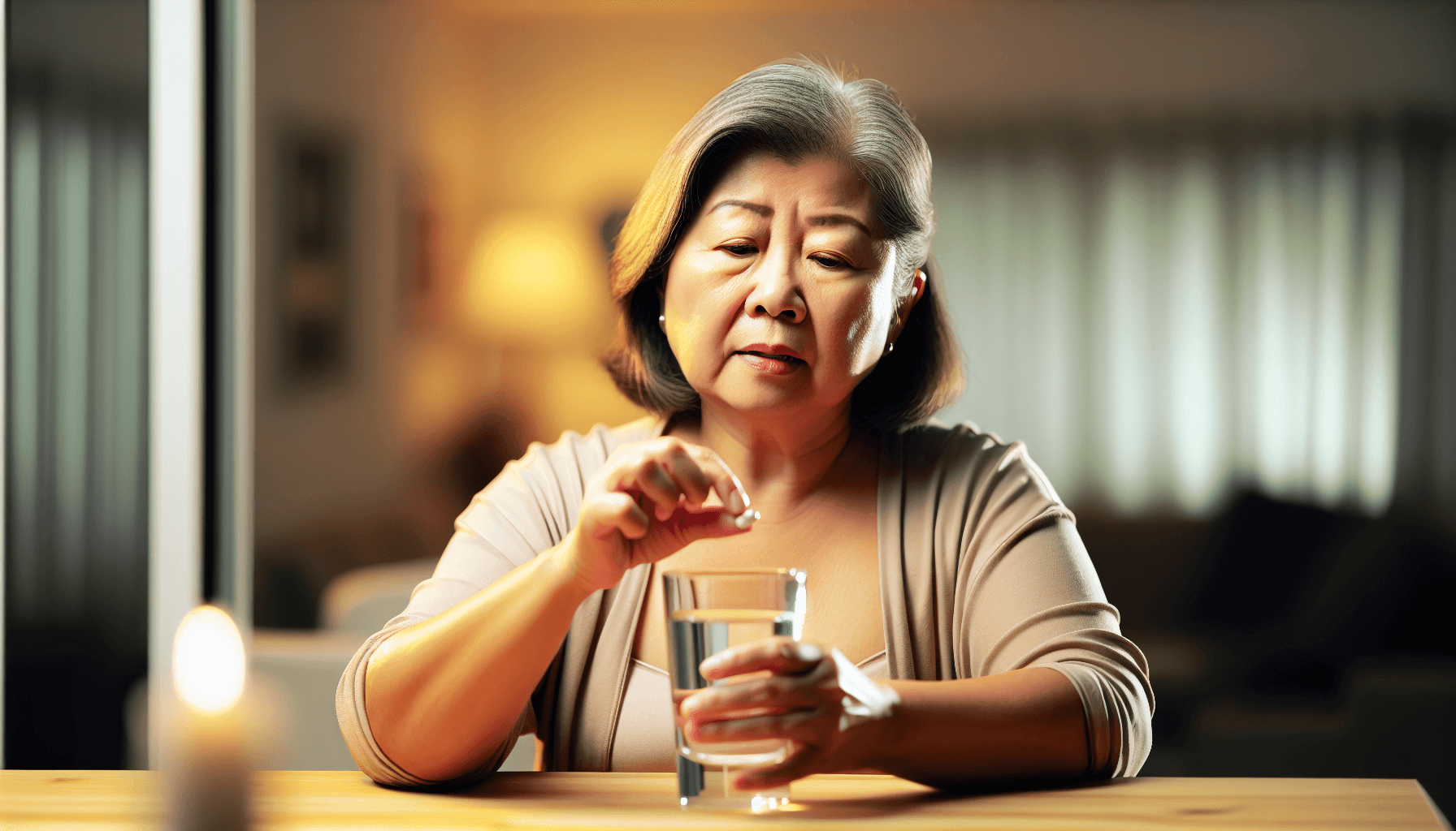 Photo of person taking medication symbolizing treatment for atrial fibrillation