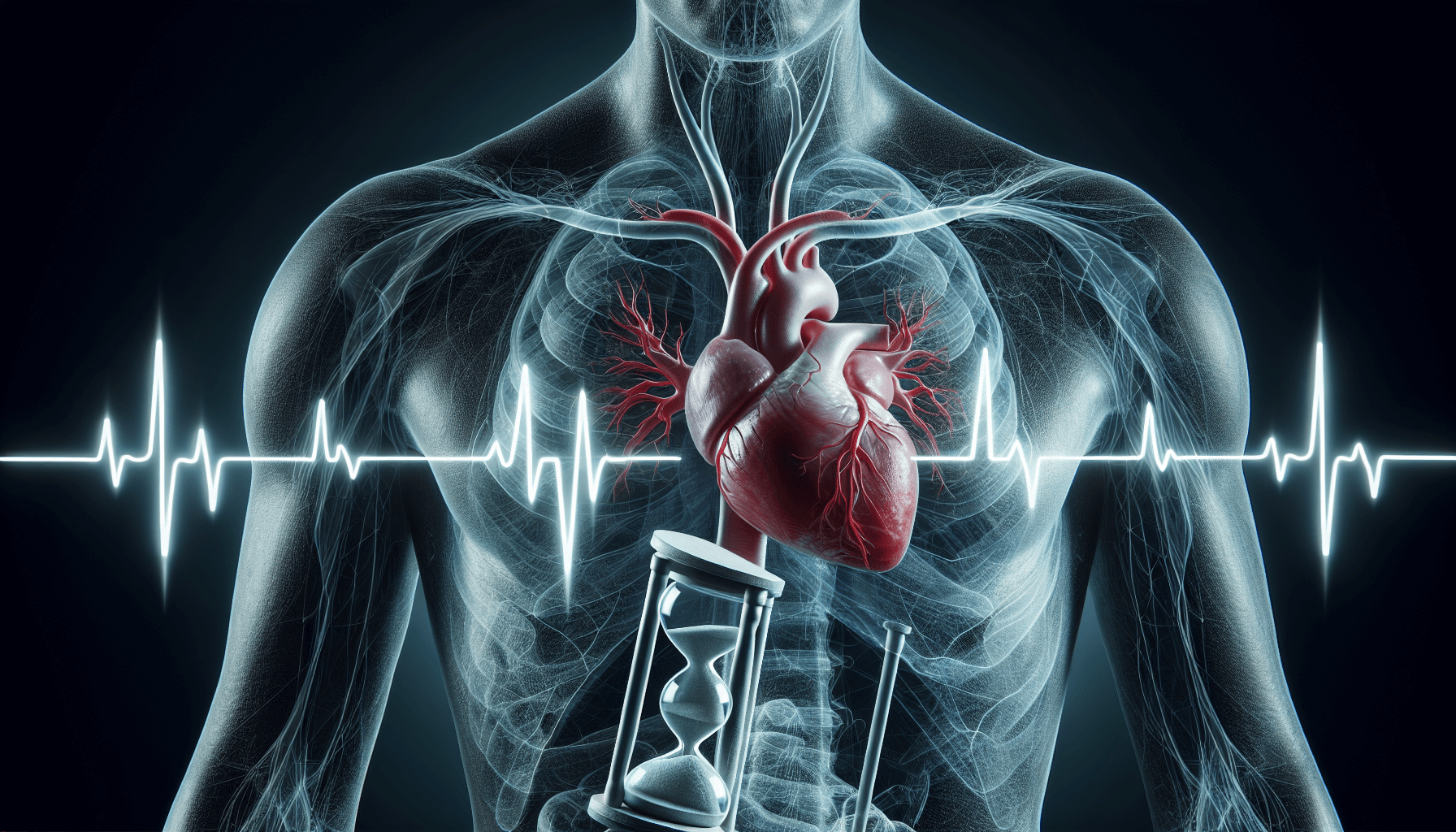 Illustrazione di un cuore con ritmo irregolare che simboleggia la fibrillazione atriale
