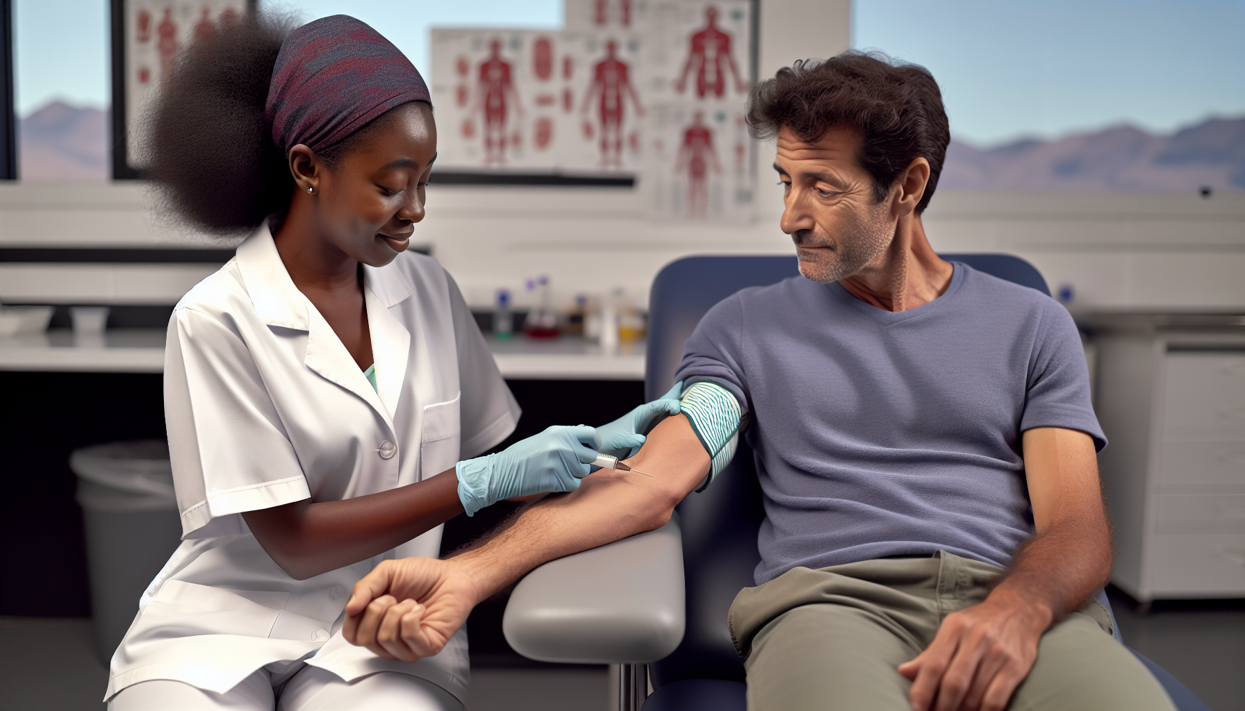 Photo of a person having a blood test